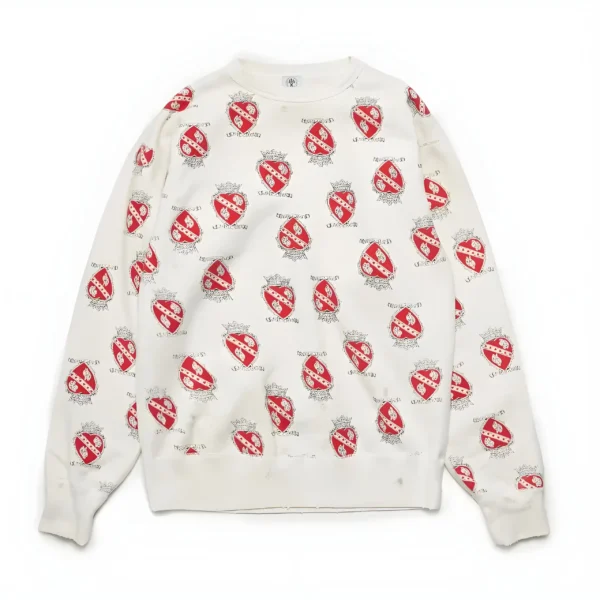 White Saint Mxxxxxx x Readymade Red Heart Printed Cotton Sweatshirt