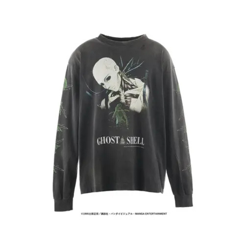 Black GHOST IN THE SHELL Long Sleeve T-shirt