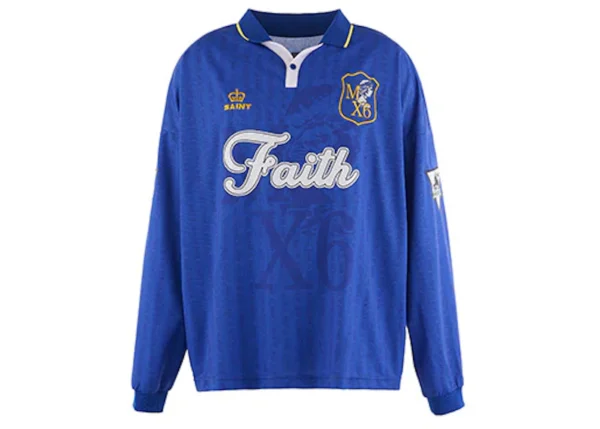 Blue Saint Michael Faith Soccer Shirt