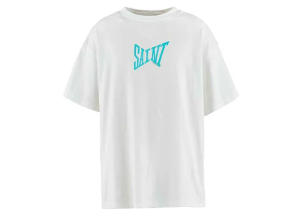 White/Blue Saint Michael Ribon Saint T-shirt